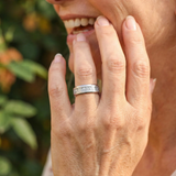 Aureum Silver – Bague en carbure de tungstène