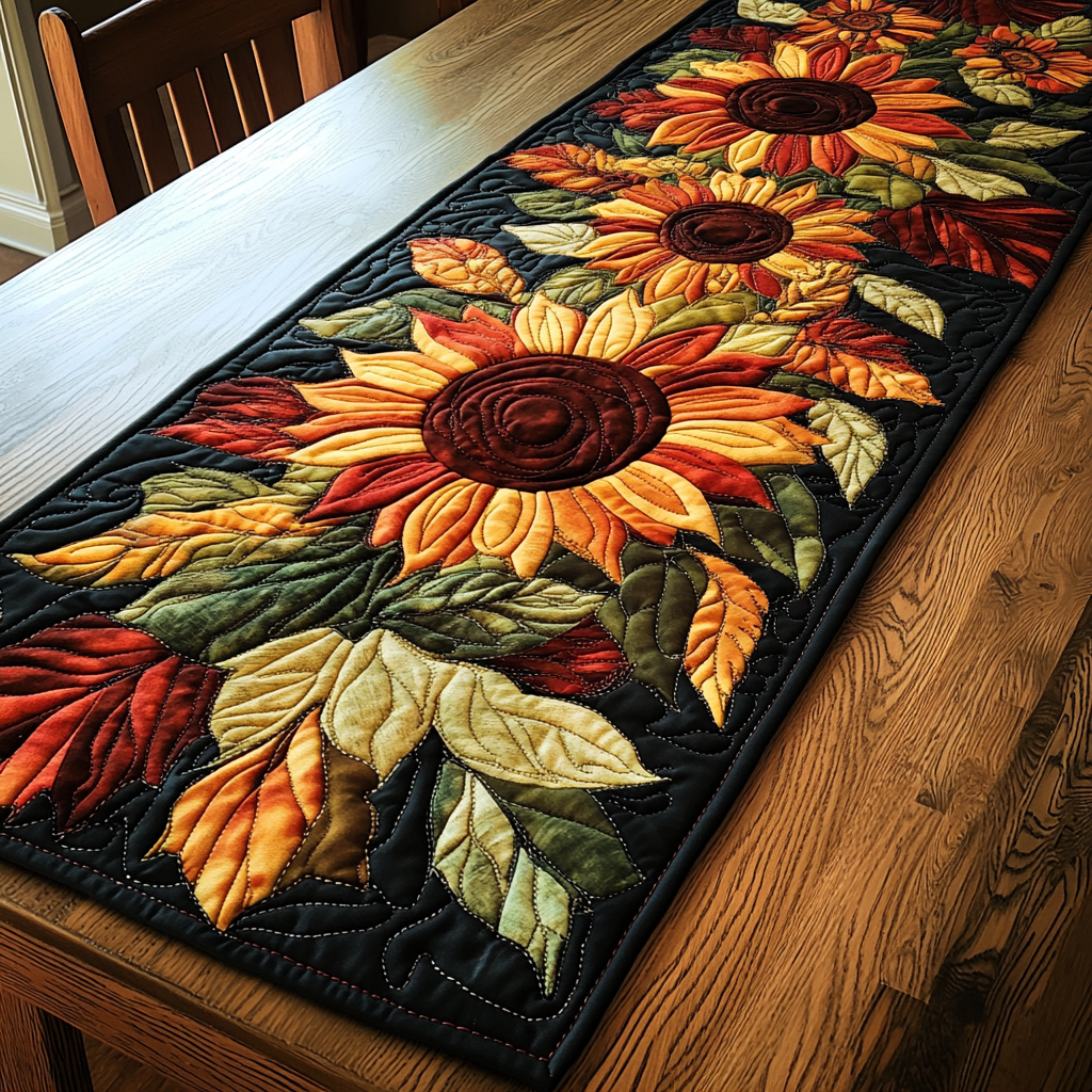 Chemin de table matelassé Jardin d'Automne – vue 2