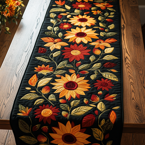 Chemin de table matelassé Tournesol d'Automne