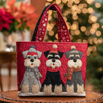Sac à main matelassé trio de schnauzers, brodé main – Mathilde Montreux