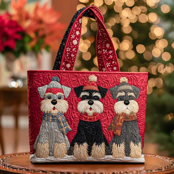 Sac à main artisanal – Trio de schnauzers