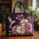Sac à main matelassé colibris et orchidées, brodé main – Mathilde Montreux