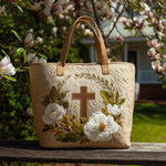 Sac à main matelassé croix fleurie, brodé main – Mathilde Montreux