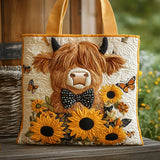 Sac à main matelassé vache des highlands, brodé main – Mathilde Montreux