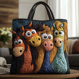 Sac à main matelassé poneys ludiques, brodé main – Mathilde Montreux