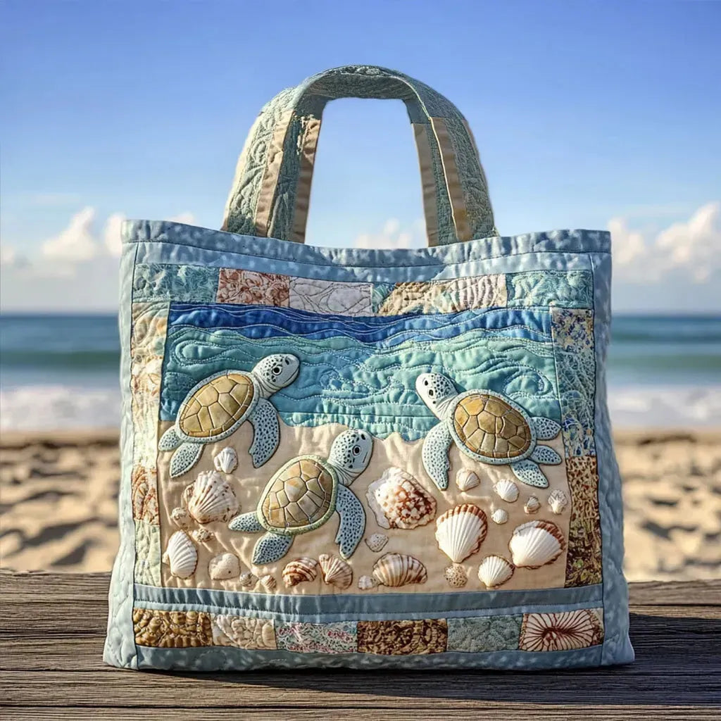 Sac à main matelassé tortues marines, brodé main – Mathilde Montreux