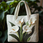 Sac à main matelassé arums blancs, brodé main – Mathilde Montreux