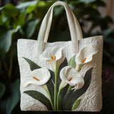 Sac à main matelassé arums blancs, brodé main – Mathilde Montreux