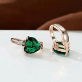 Boucles d'oreilles pierre cœur vert émeraude | Or