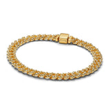 Large bracelet maille gourmette doré