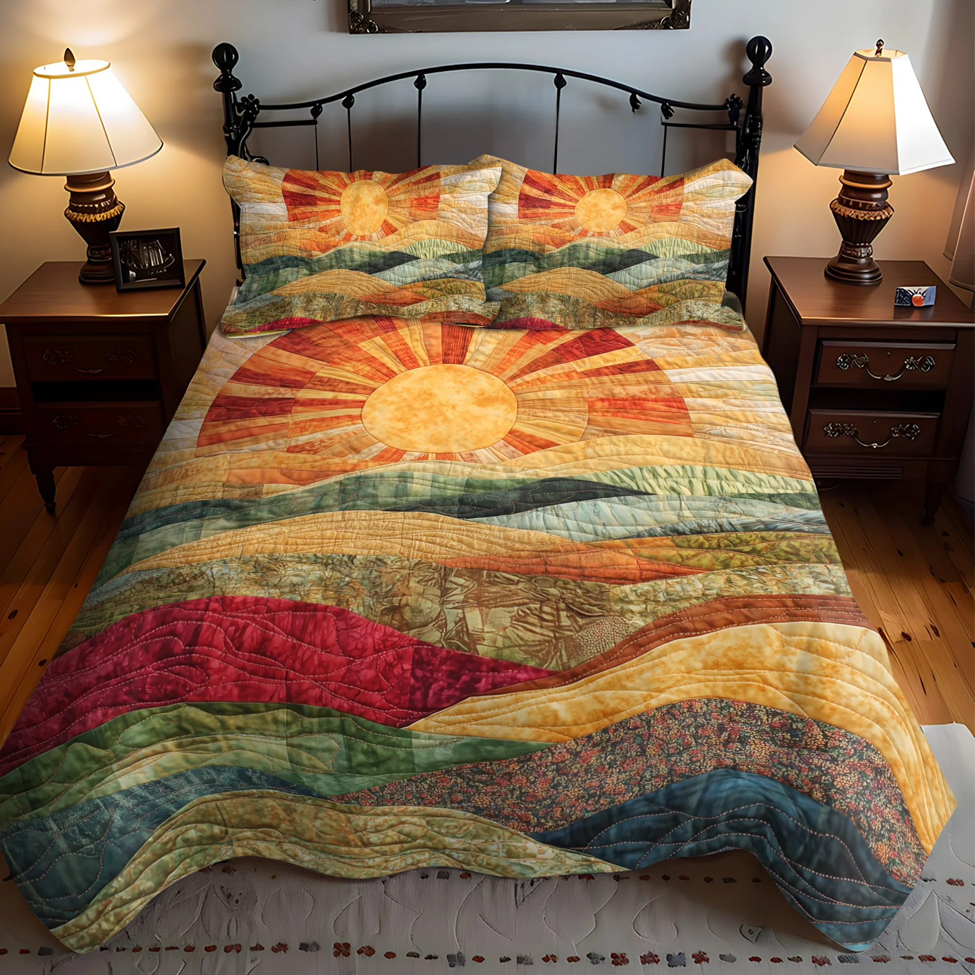 Ensemble de lit matelassé 3 pièces - Soleil