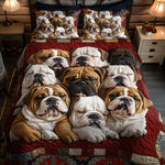 Ensemble de lit matelassé 3 pièces - Douceur du Bouledogue