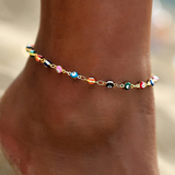 Buntes goldenes Armband mit Nazar-Auge