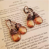 Boucles d'oreilles gouttes aspect ambre