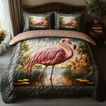 Ensemble de lit matelassé 3 pièces - Flamant Rose
