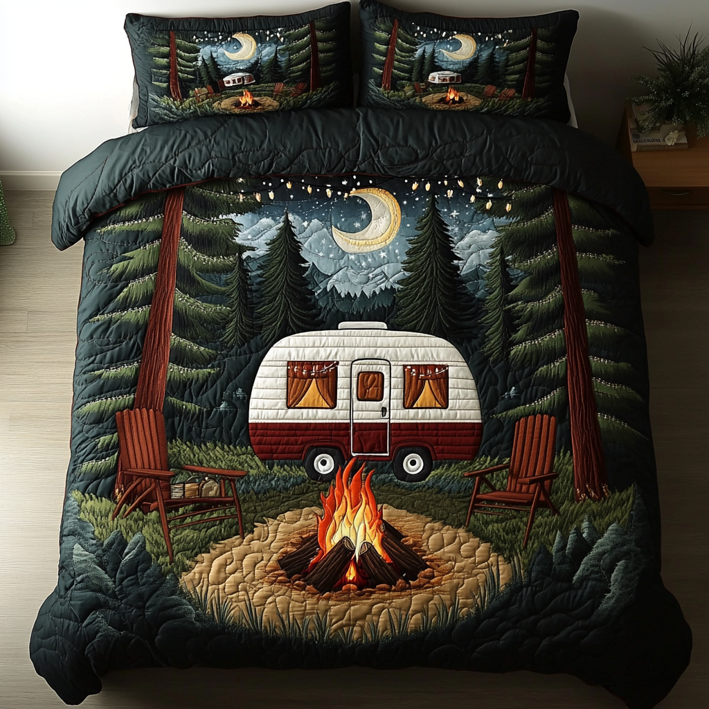 Ensemble de lit matelassé 3 pièces - Forêt