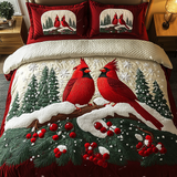 Ensemble de lit matelassé 3 pièces - Noël des Cardinaux