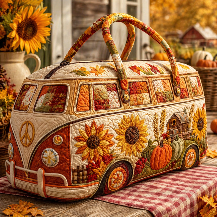 Sac de voyage matelassé Van, Tournesols et Citrouille