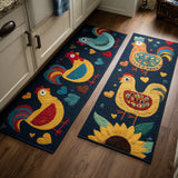 Huguette - Tapis de cuisine Poules au Verger (lot de 2)