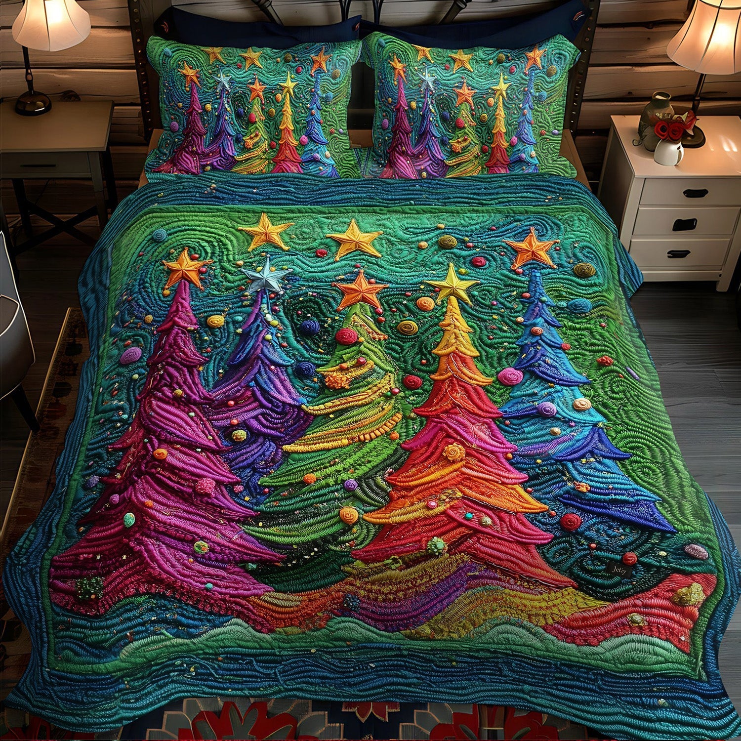Ensemble de lit matelassé 3 pièces - Noël
