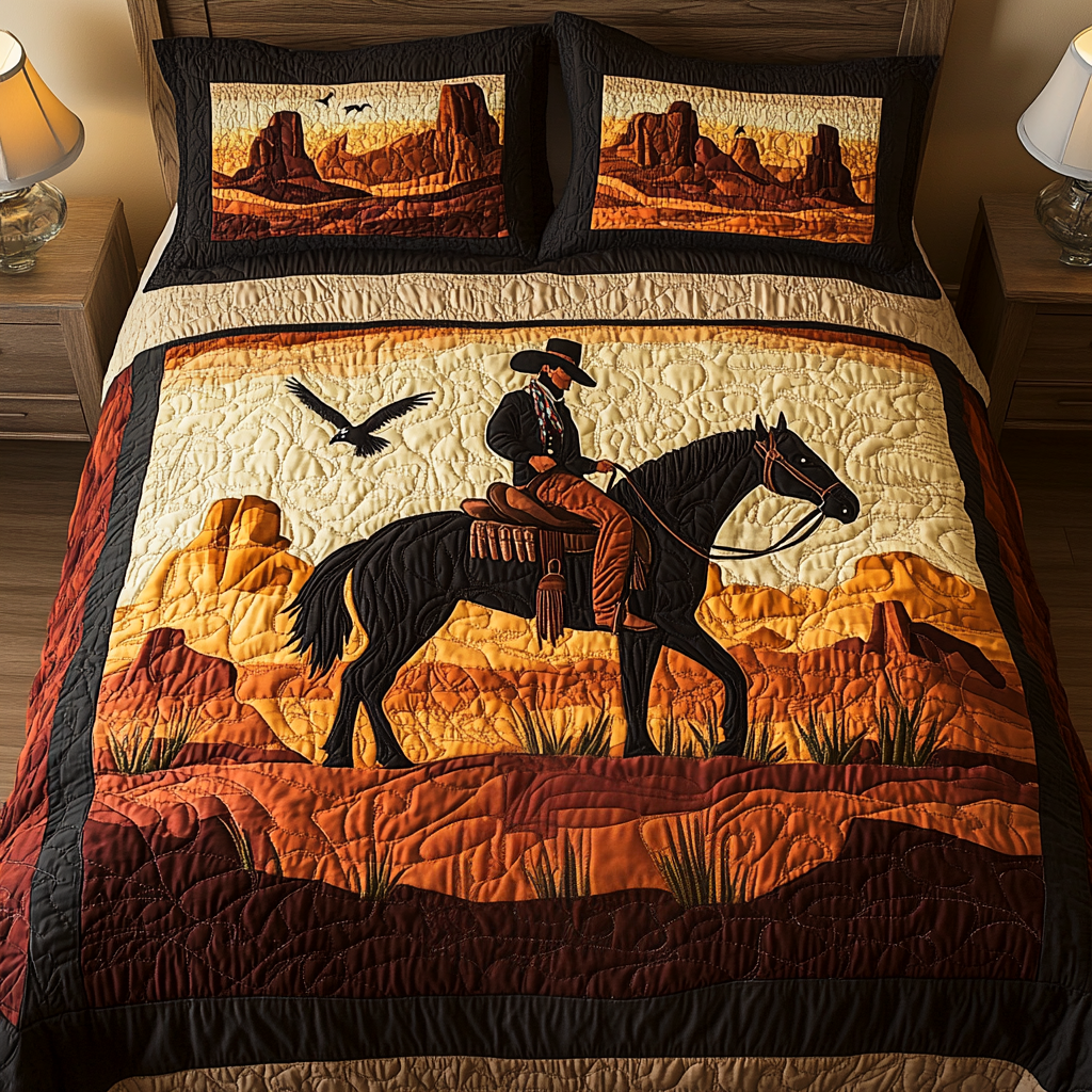 Ensemble de lit matelassé 3 pièces - Cowboy du Désert