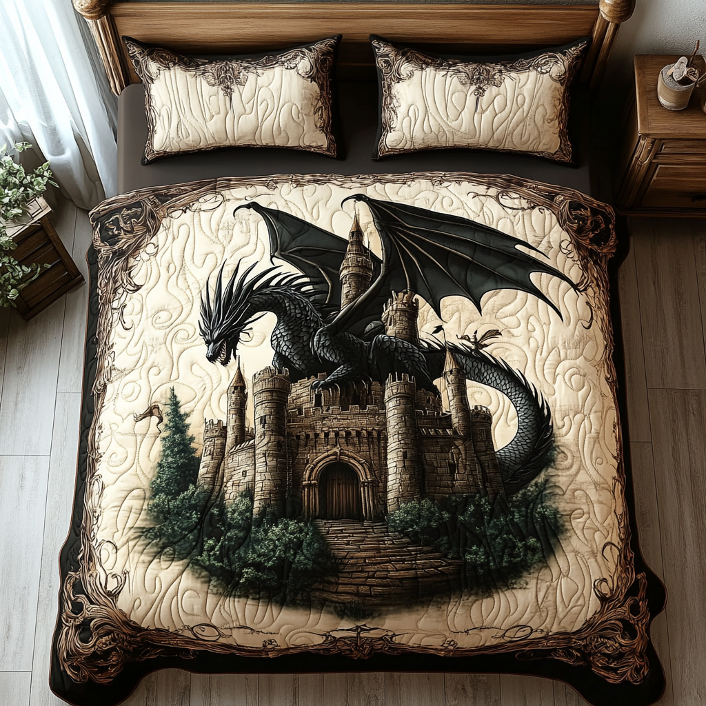 Ensemble de lit matelassé 3 pièces - Forteresse du Dragon