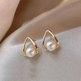 Boucles d'oreilles triangulaires avec perles