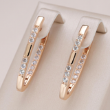 Boucles d'oreilles élégantes zircones en or