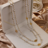 Collier doré élégant à petite perle