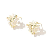 Opal-Blumen-Ohrringe in Gold