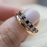 Bague rétro élégante avec zircones