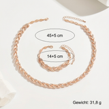 Parure élégante chaîne tressée avec pierres