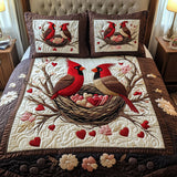 Ensemble de lit matelassé 3 pièces - Couple de Cardinaux