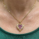 Collier cœur « Étreinte d'ange » en rose | Or