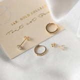 Ensemble de boucles d'oreilles « Dara » avec pierres | Or