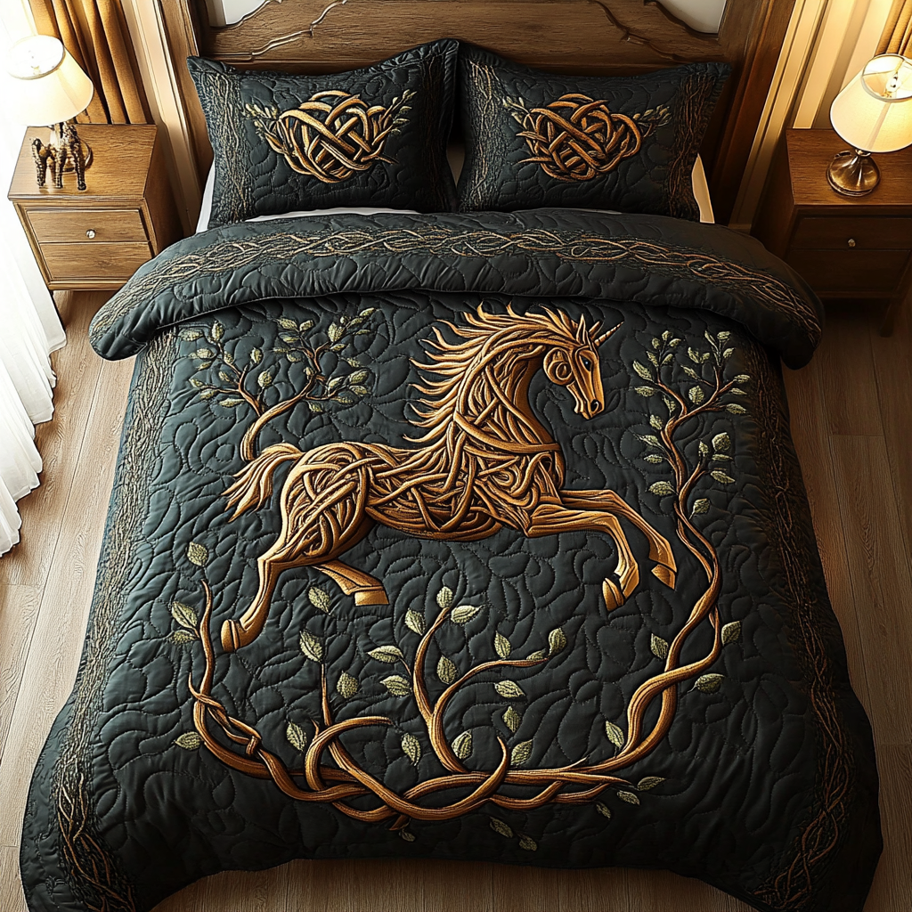 Ensemble de lit matelassé 3 pièces - Cheval
