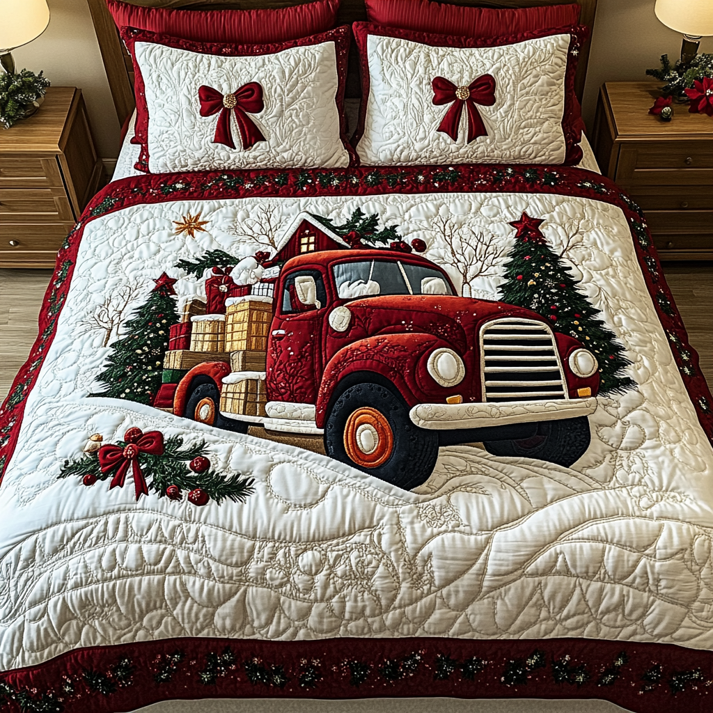 Ensemble de lit matelassé 3 pièces - Noël
