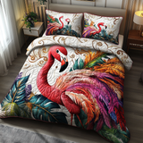 Ensemble de lit matelassé 3 pièces - Flamant Rose