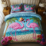 Ensemble de lit matelassé 3 pièces - Paradis des Flamants