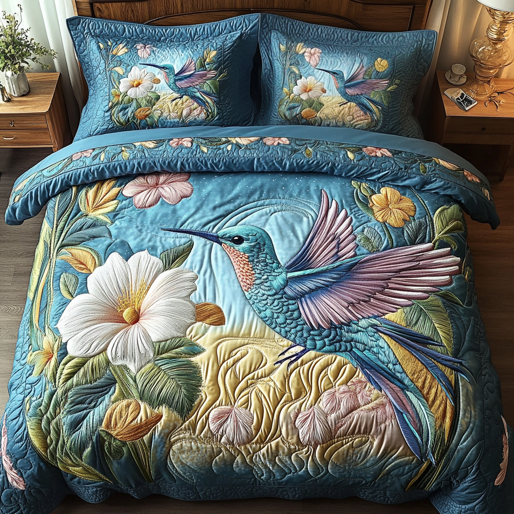 Ensemble de lit matelassé 3 pièces - Colibri