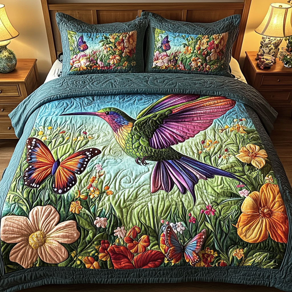 Ensemble de lit matelassé 3 pièces - Colibri