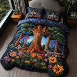 Ensemble de lit matelassé 3 pièces - Forêt II