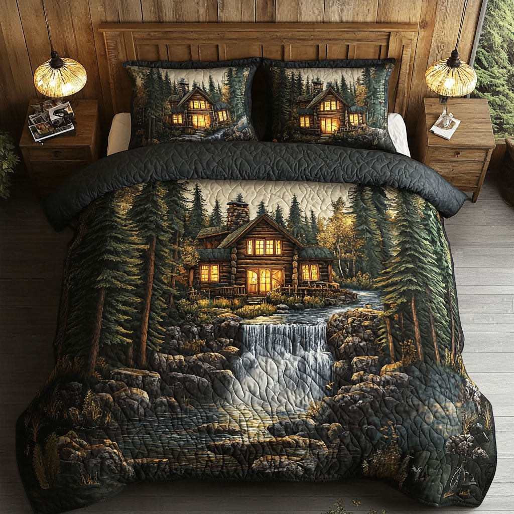 Ensemble de lit matelassé 3 pièces - Log Cabin