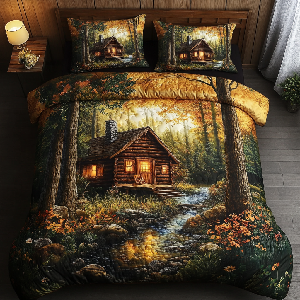 Ensemble de lit matelassé 3 pièces - Forêt
