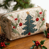 Honorine - Trousse de toilette matelassée Forêt de Noël