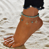 Bracelet de cheville turquoise