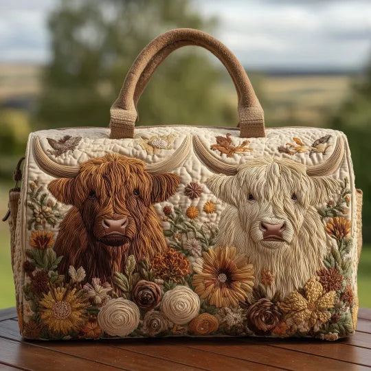 Gesteppte Reisetasche – Highland-Rind
