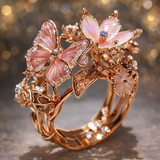 Funkelnder Schmetterlingsring mit Zirkonia
