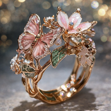 Funkelnder Schmetterlingsring mit Zirkonia