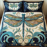 Ensemble de lit matelassé 3 pièces - Libellule Dorée